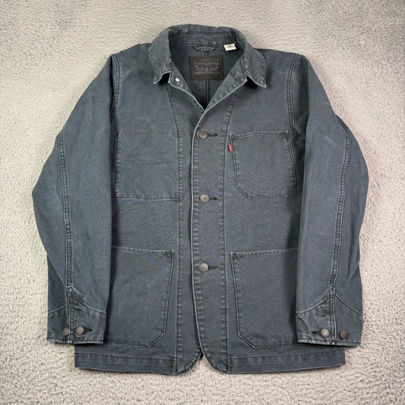 Levi's Other - Levi's Engineer's Chore Coat Work Jacket Shacket Mens M Caviar Grey Pockets